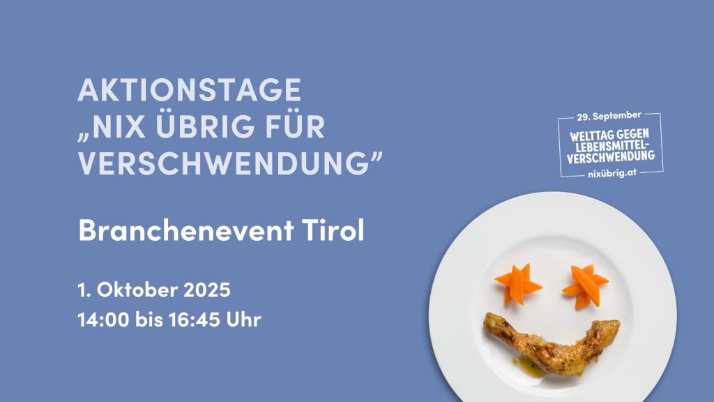Veranstaltungsankündigung Branchenevent Tirol am 1. Oktober 2025